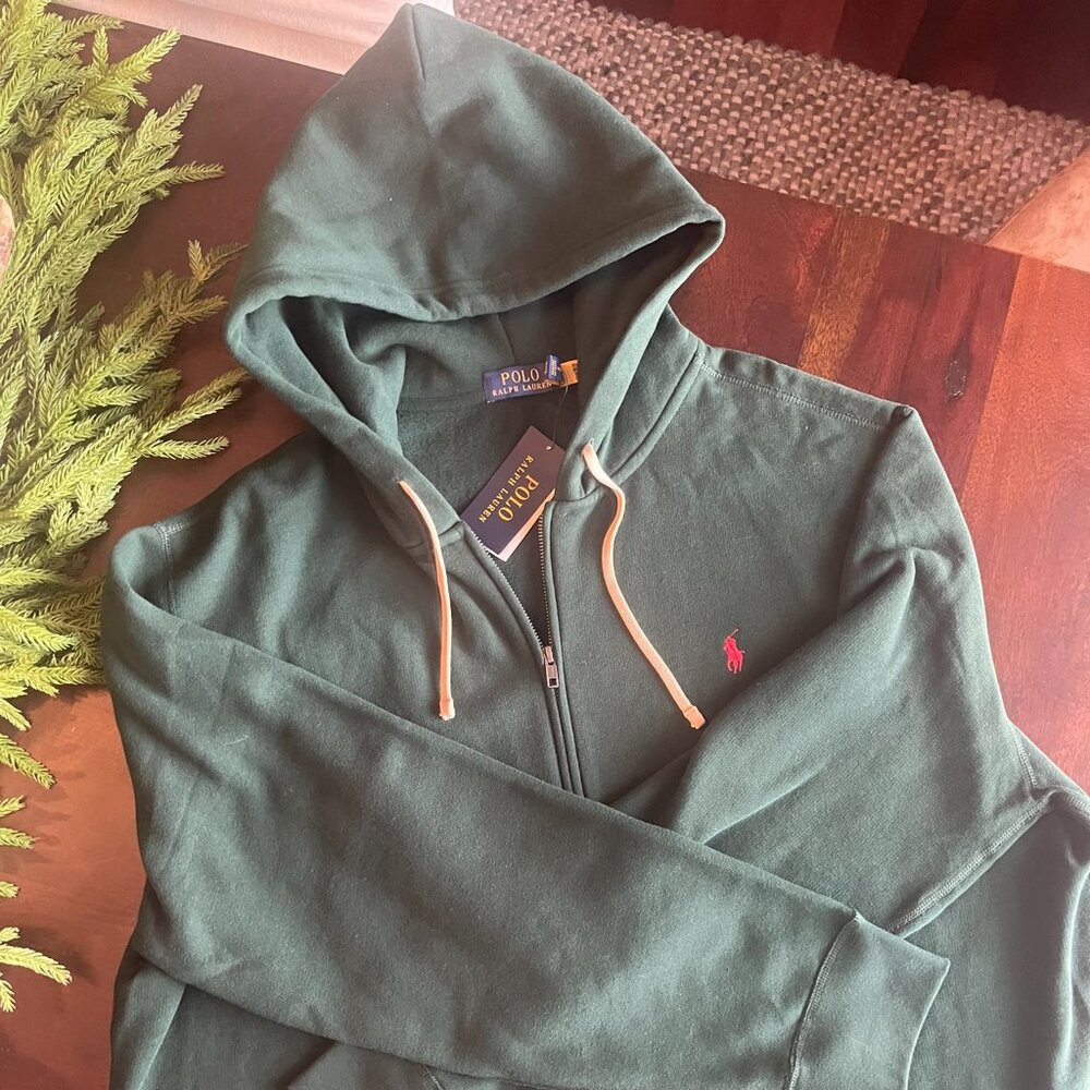 Polo Ralph Lauren Dark Green Full-Zip Hoodie Size XXL NWT